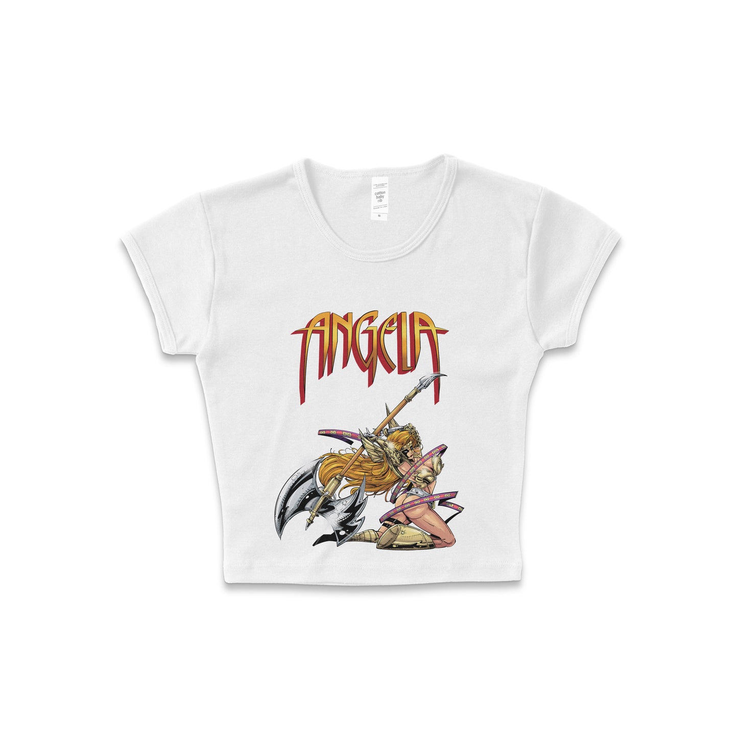 Angela Spawn "Axe" - LAA Baby Rib Crop Top White *limited*