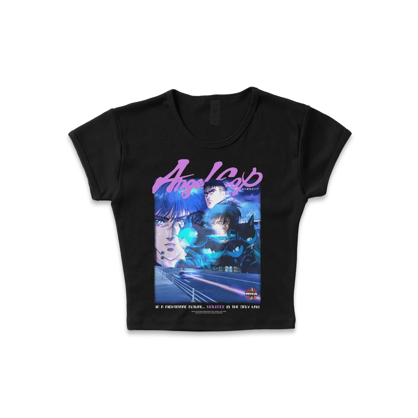 Angel Cop "Violence is the only Law" - LAA Baby Rib Crop Top