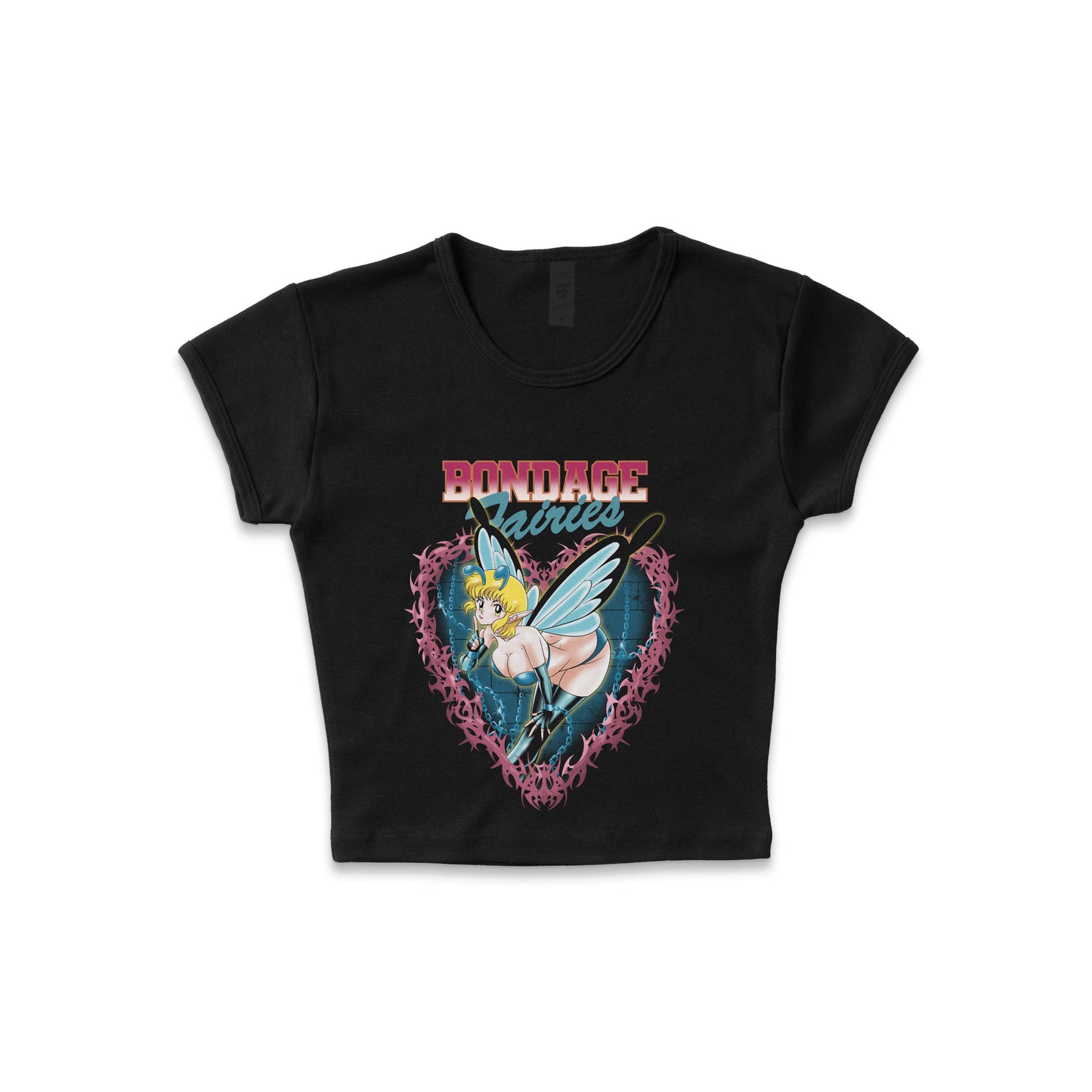 Bondage Fairies Heart - LAA Baby Rib Crop Top