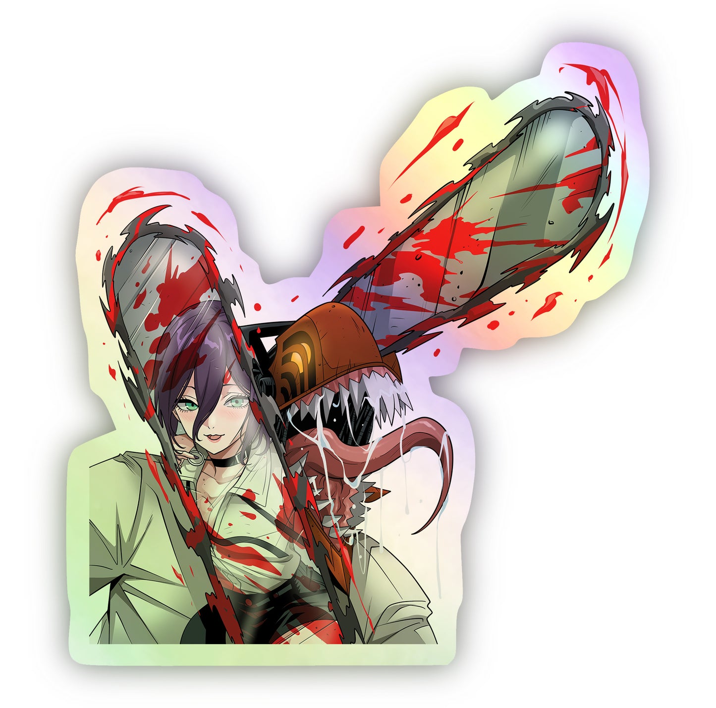 Chainsaw Man Reflections Holographic Sticker