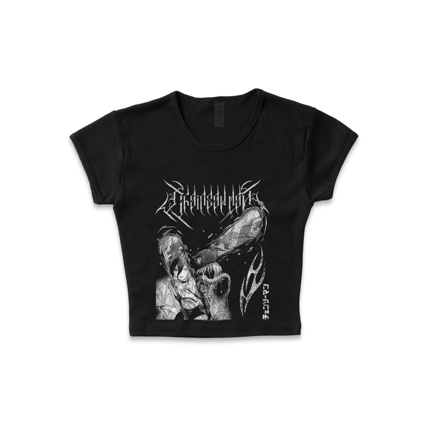 Chainsaw Man Reflections Distressed - LAA Baby Rib Crop Top *limited*