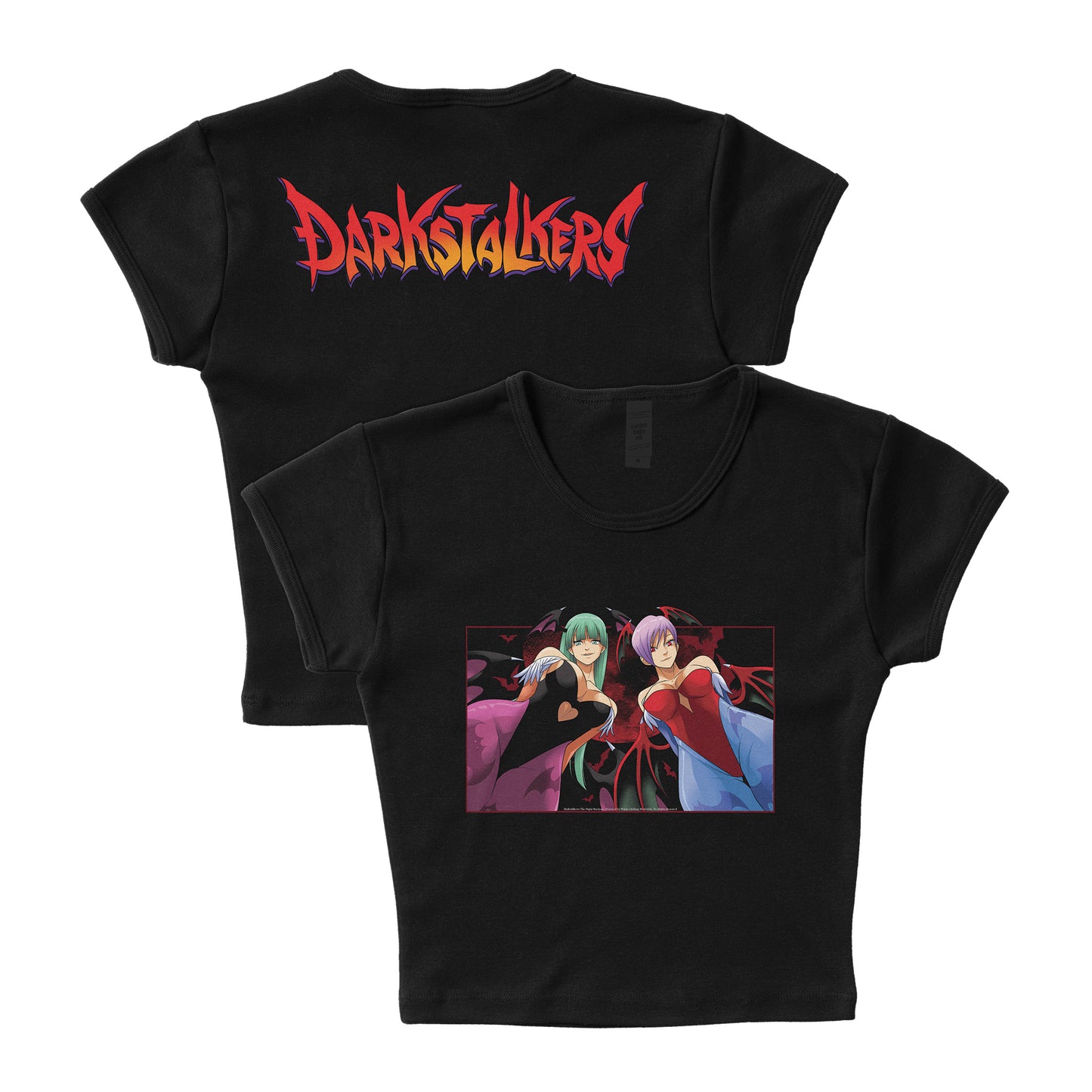 Darkstalkers: The Night Warriors F & B print - LAA Baby Rib Crop Top