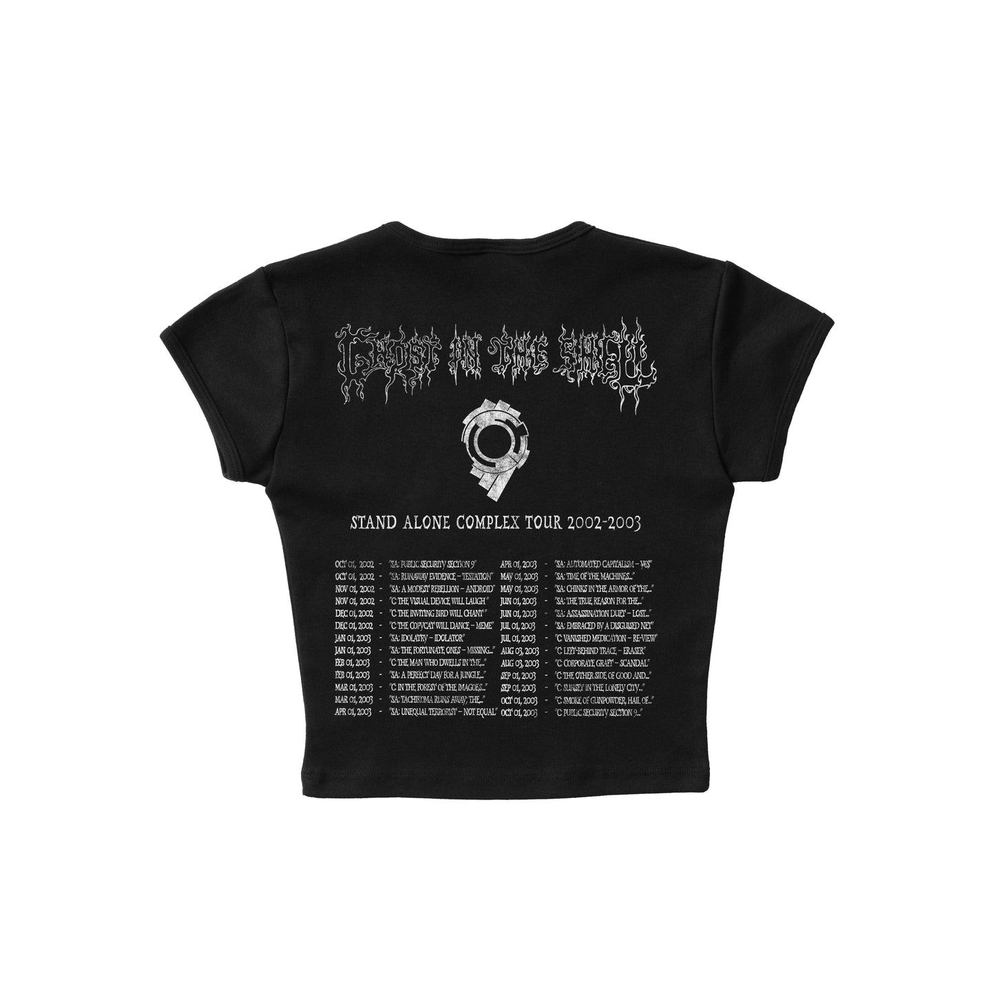 Ghost in the Shell x Cradle of Filth "Cruelty and the Beast" - LAA Baby Rib Crop Top