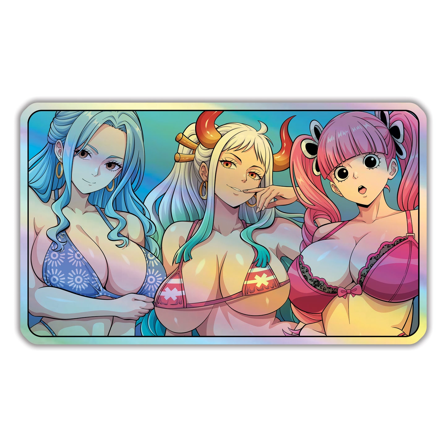 One Piece 3 Girls v2 Holographic Sticker