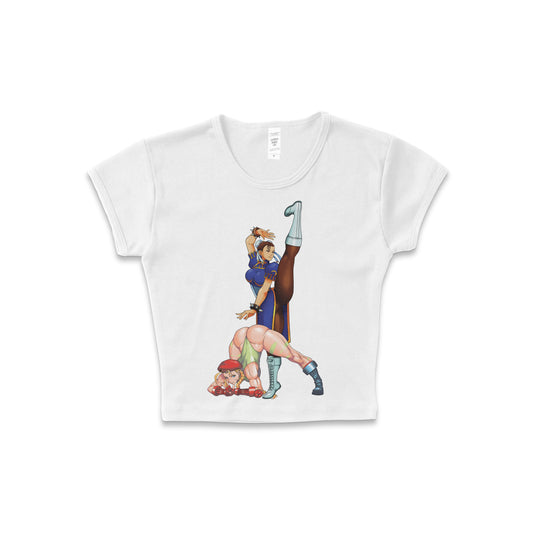 Super Street Fighter 2 Turbo F & B Print - LAA Baby Rib Crop Top