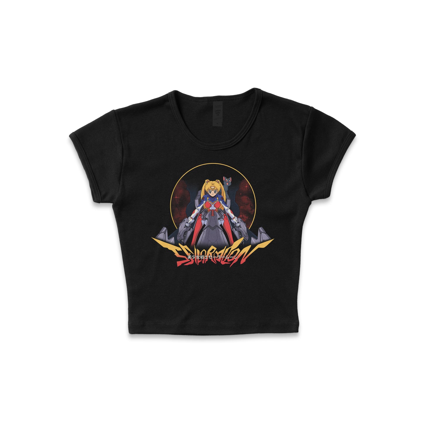 Sailor Moon Evangelion - LAA Baby Rib Crop Top
