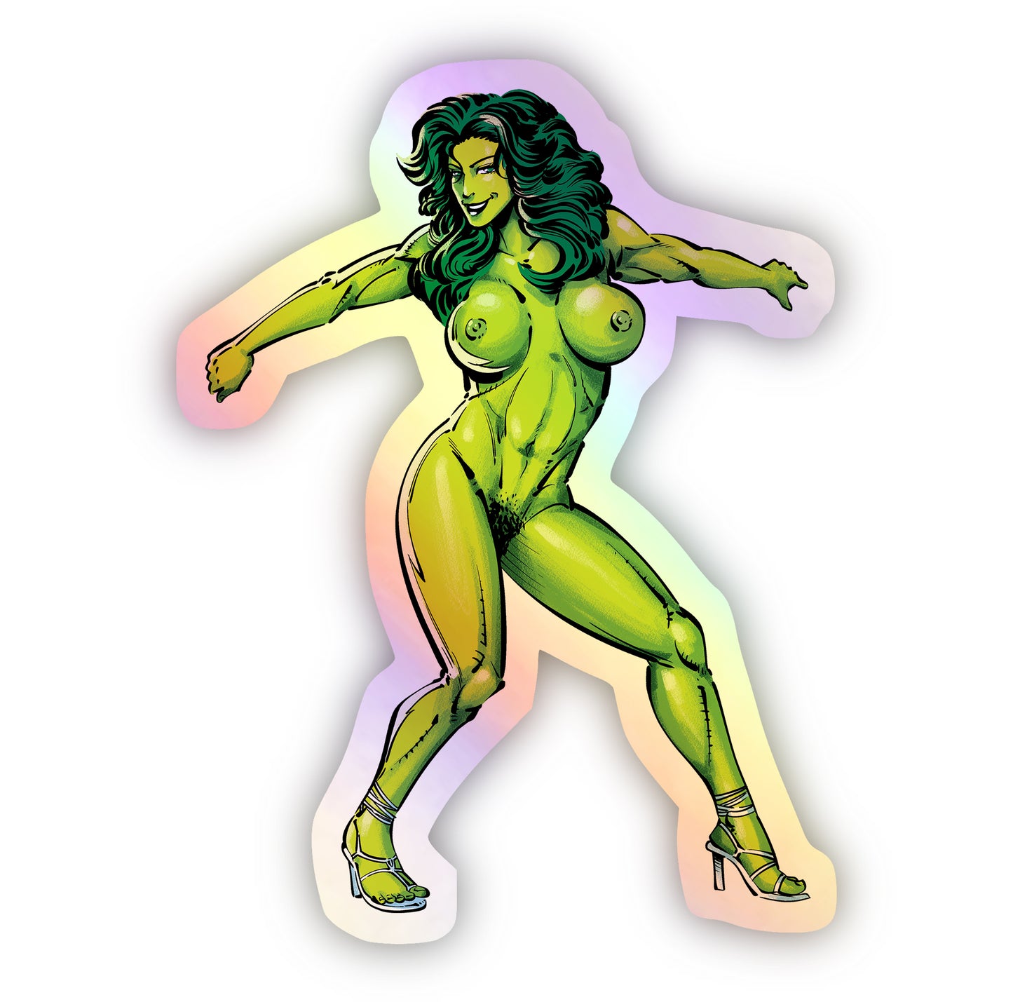 She-Hulk "Green Globes" NSFW Holographic Sticker