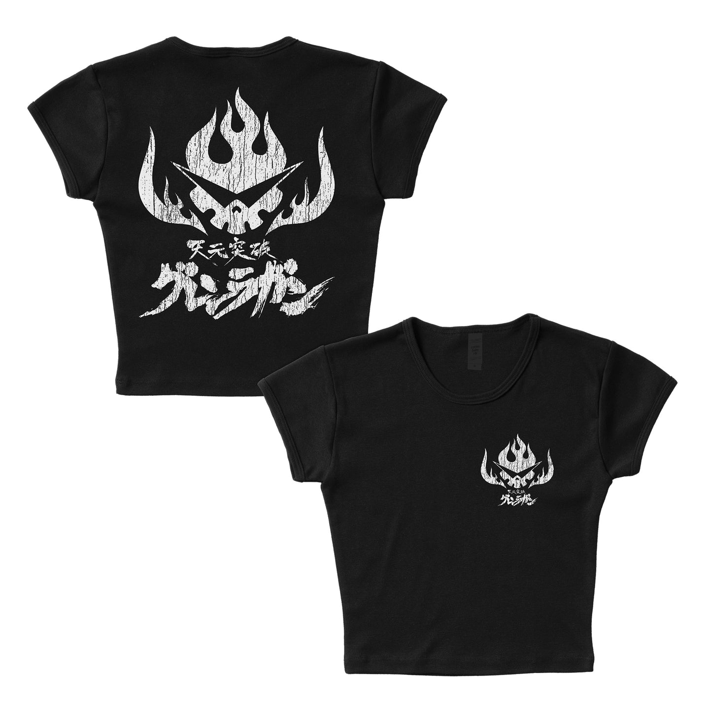 Team Dai-Gurren F & B print - LAA Baby Rib Crop Top