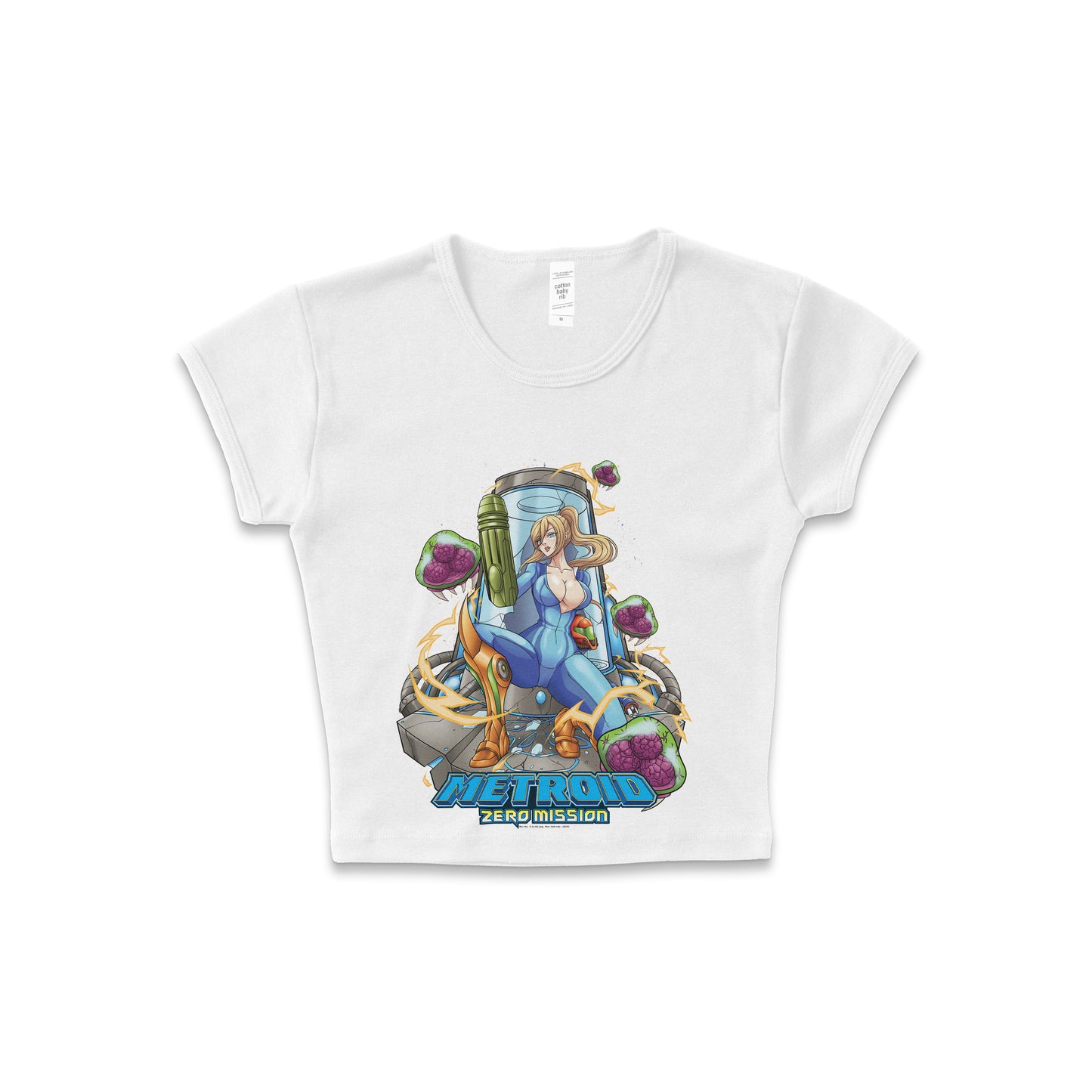 Metroid: Zero Mission - LAA Baby Rib Crop Top White *Limited*