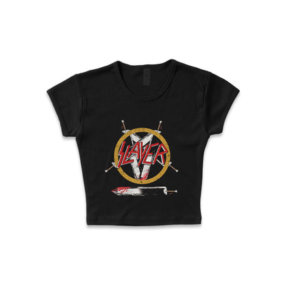 Berserk x Slayer "Hell Awaits" - LAA Baby Rib Crop Top