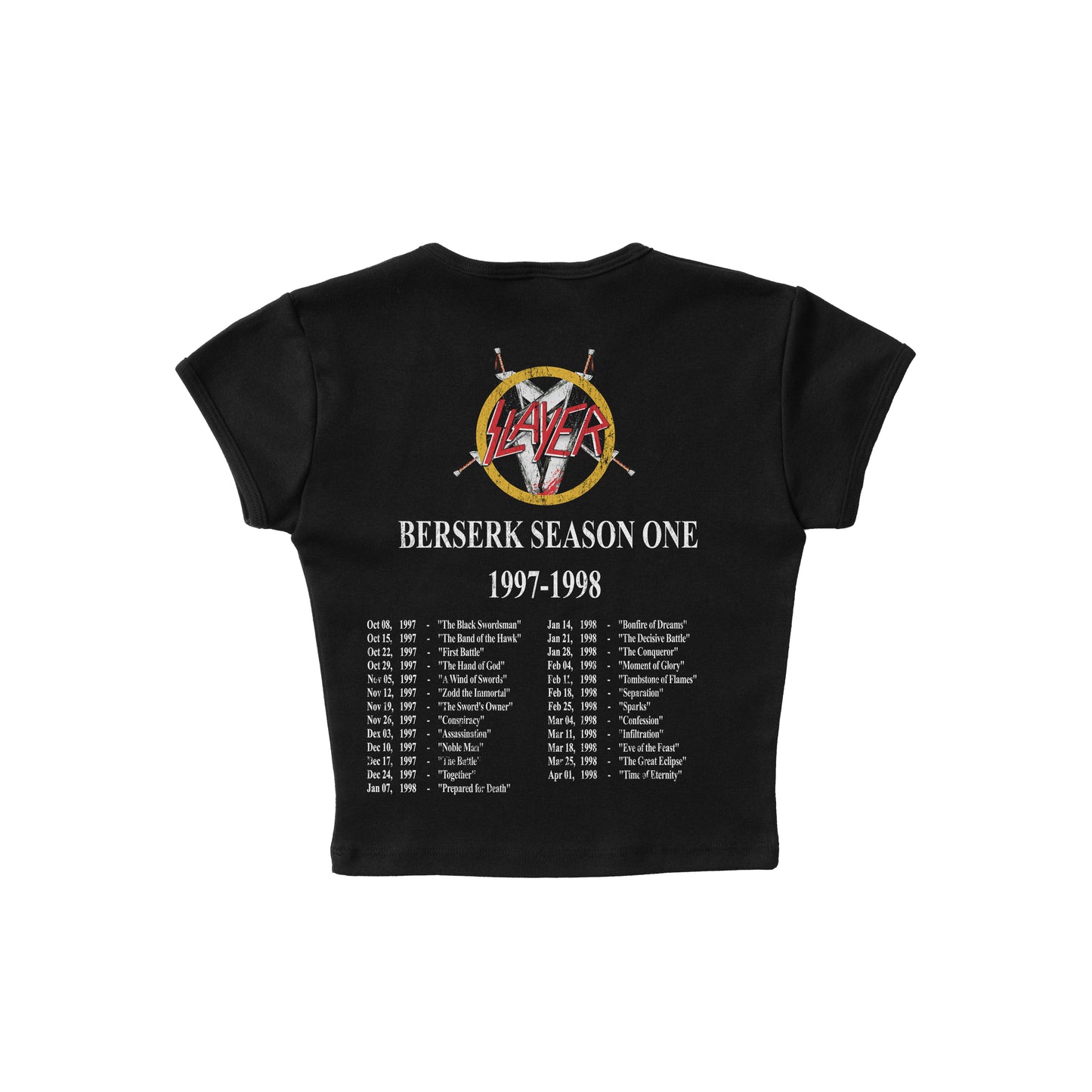 Berserk x Slayer "Seasons in the Abyss" - LAA Baby Rib Crop Top