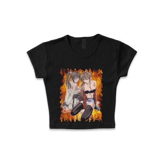 Bible Black Flames - LAA Baby Rib Crop Top