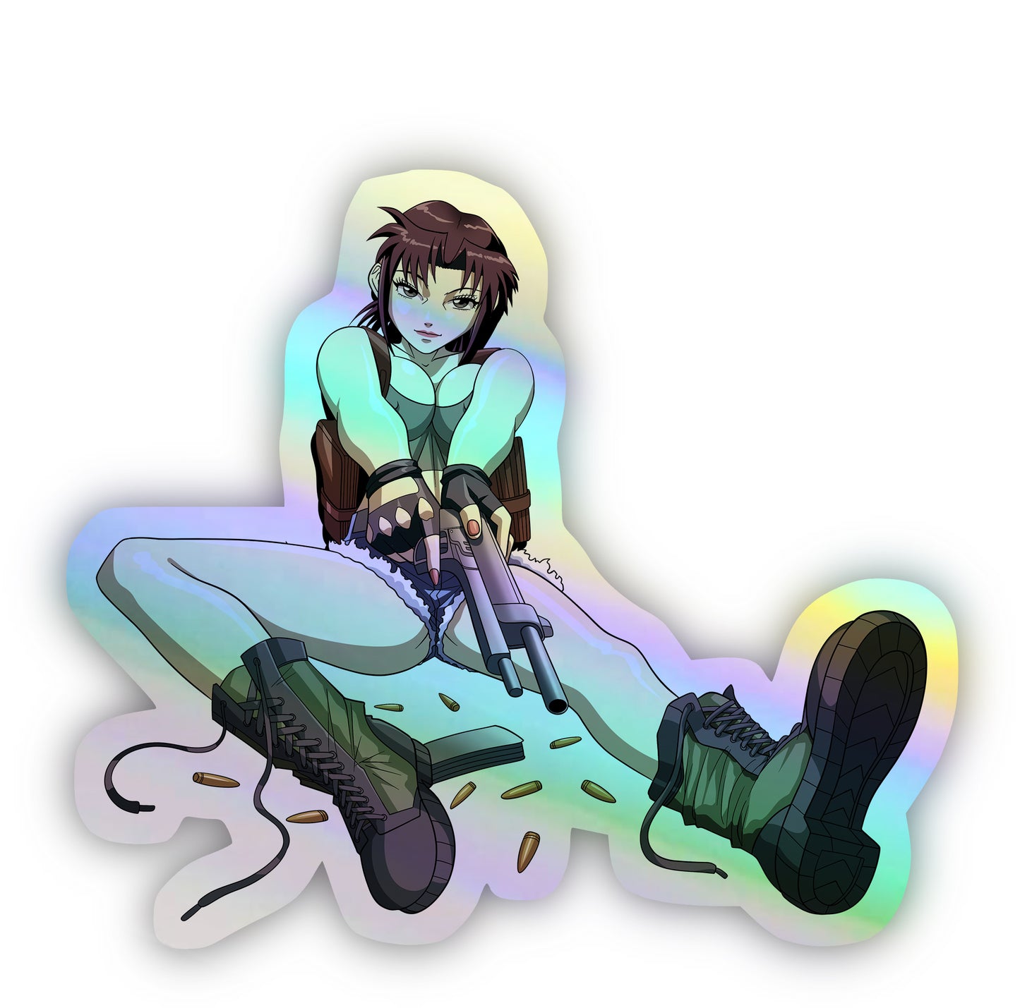 Black lagoon Holographic Sticker