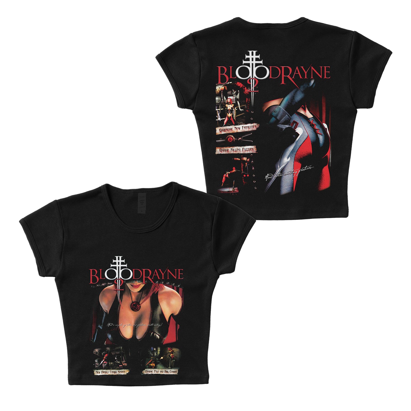 BloodRayne 2 F&B print - LAA Baby Rib Crop Top