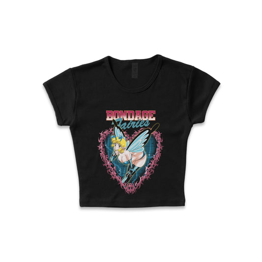 Bondage Fairies Heart - LAA Baby Rib Crop Top