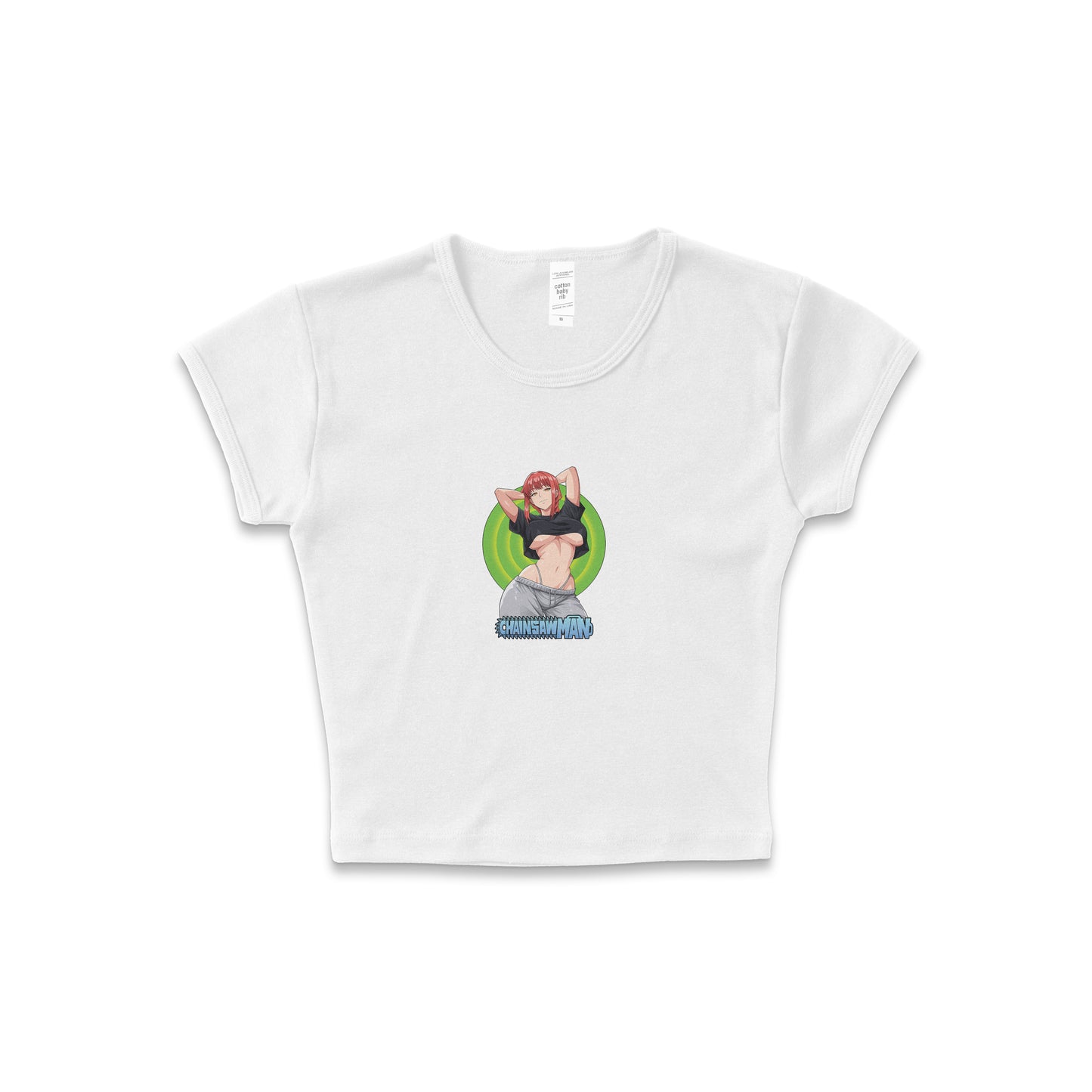 Chainsaw Man Makima Bullseye - LAA Baby Rib Crop Top White *limited*
