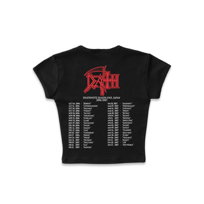 Death x Death Note "adults only" F&B print - LAA Baby Rib Crop Top