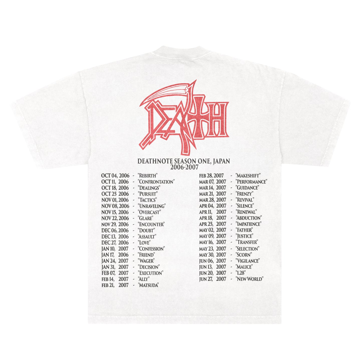 Death x Death Note F&B print - LAA 1801 White *Limited*