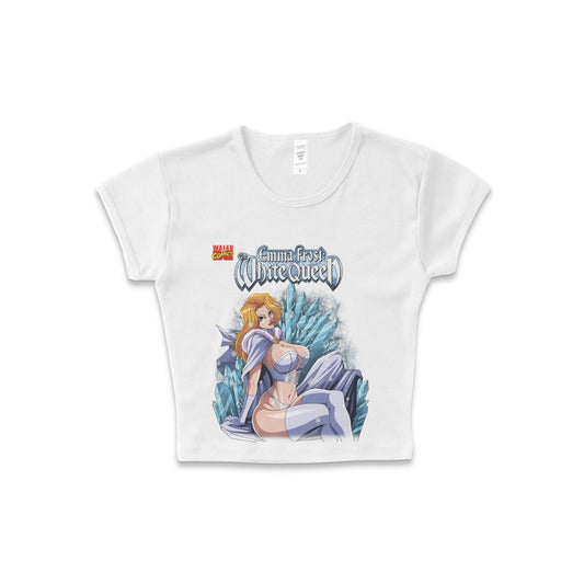 Emma Frost the White Queen - LAA Baby Rib Crop Top White *Limited*