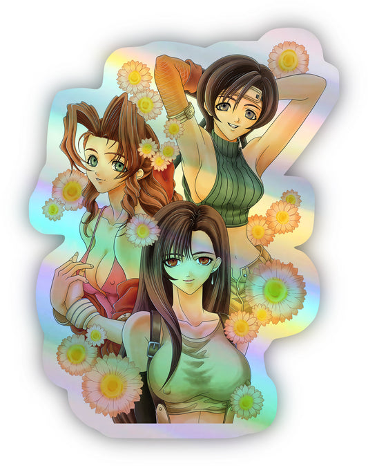 Final Fantasy VII "Flower Girls" Holographic Sticker