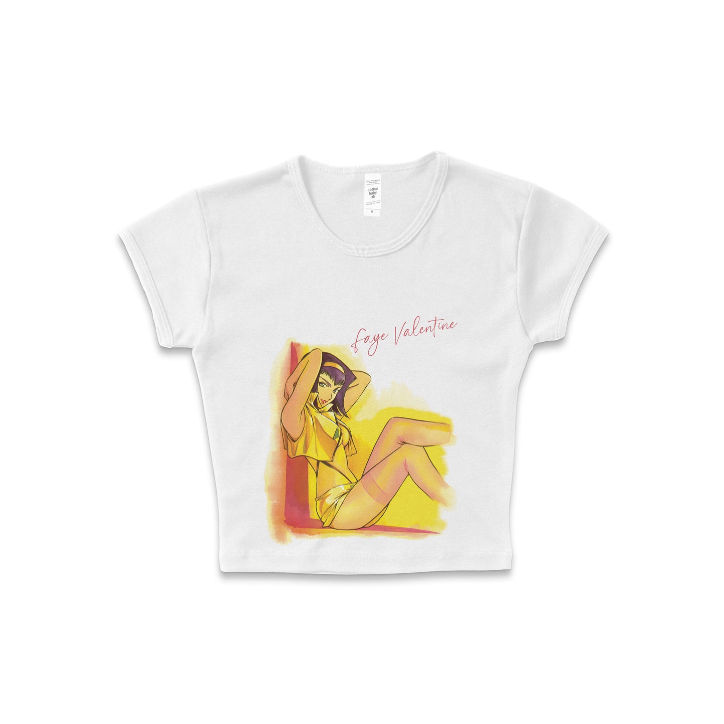 Cowboy Bebop Faye Valentine - LAA Baby Rib Crop Top White *Limited*