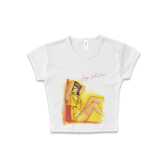 Cowboy Bebop Faye Valentine - LAA Baby Rib Crop Top White *Limited*