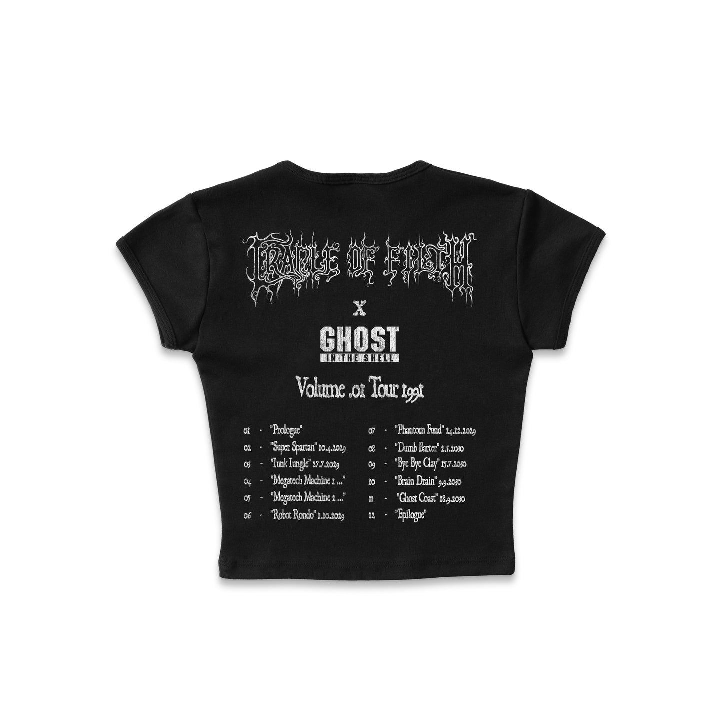 Ghost in the Shell x Cradle of Filth "Dusk And Her Embrace" - LAA Baby Rib Crop Top
