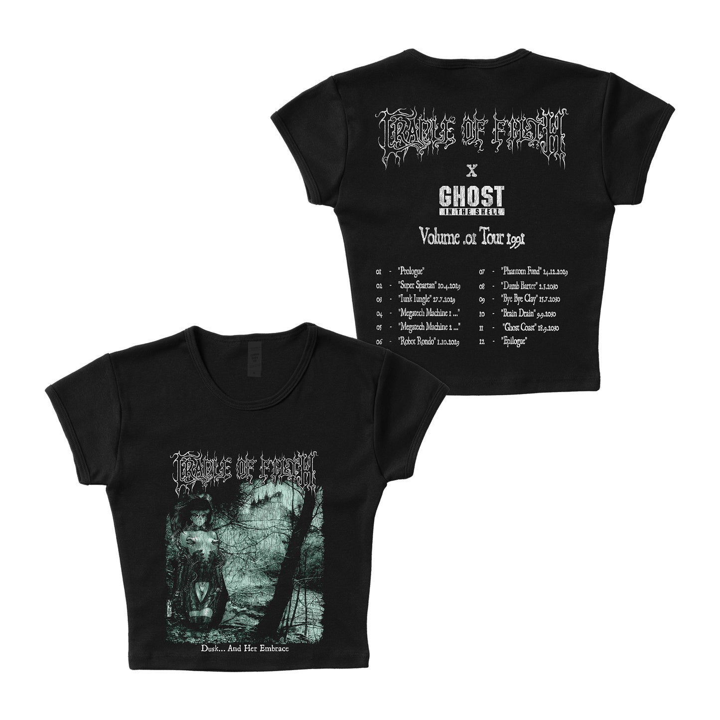 Ghost in the Shell x Cradle of Filth "Dusk And Her Embrace" - LAA Baby Rib Crop Top