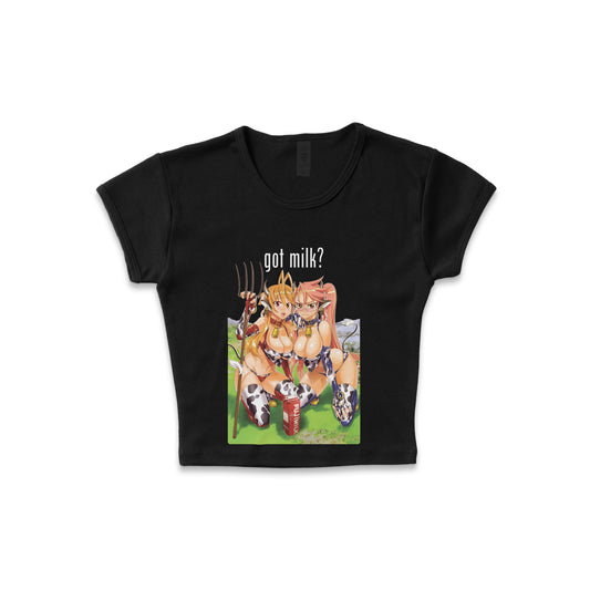 Highschool of the Dead "Got Milk?" - LAA Baby Rib Crop Top