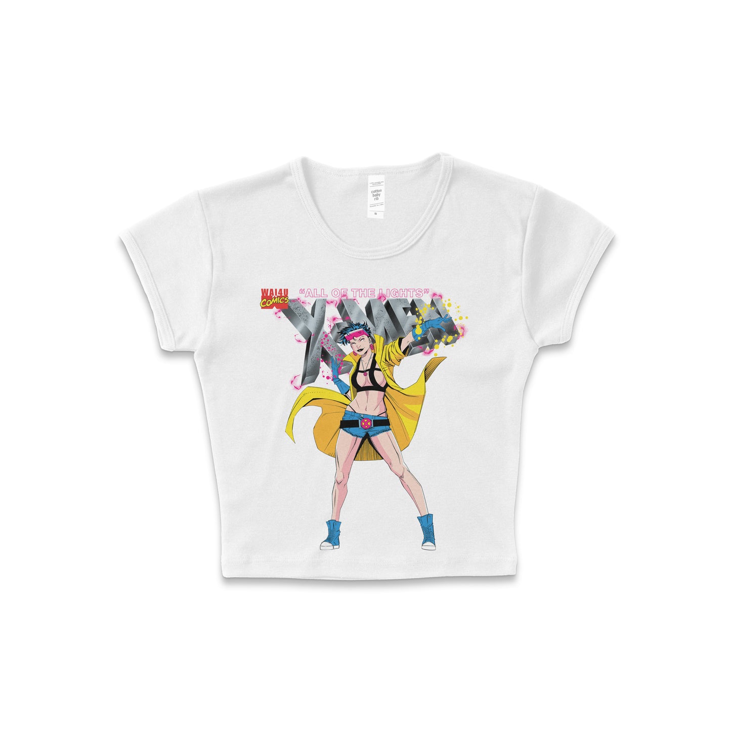 X-Men Jubilee "All of the Lights" - LAA Baby Rib Crop Top White *Limited*