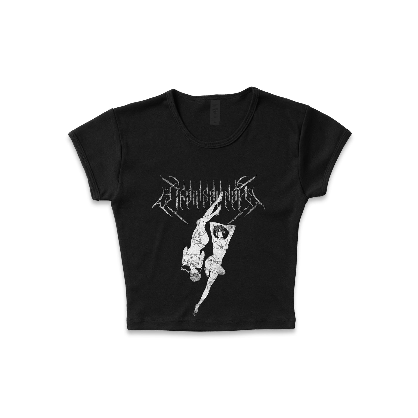 Chainsaw Man Makima & Reze Distressed - LAA Baby Rib Crop Top *limited*