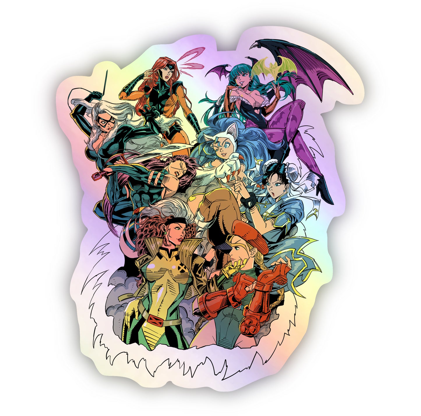 Marvel vs Capcom Ladies Holographic Sticker