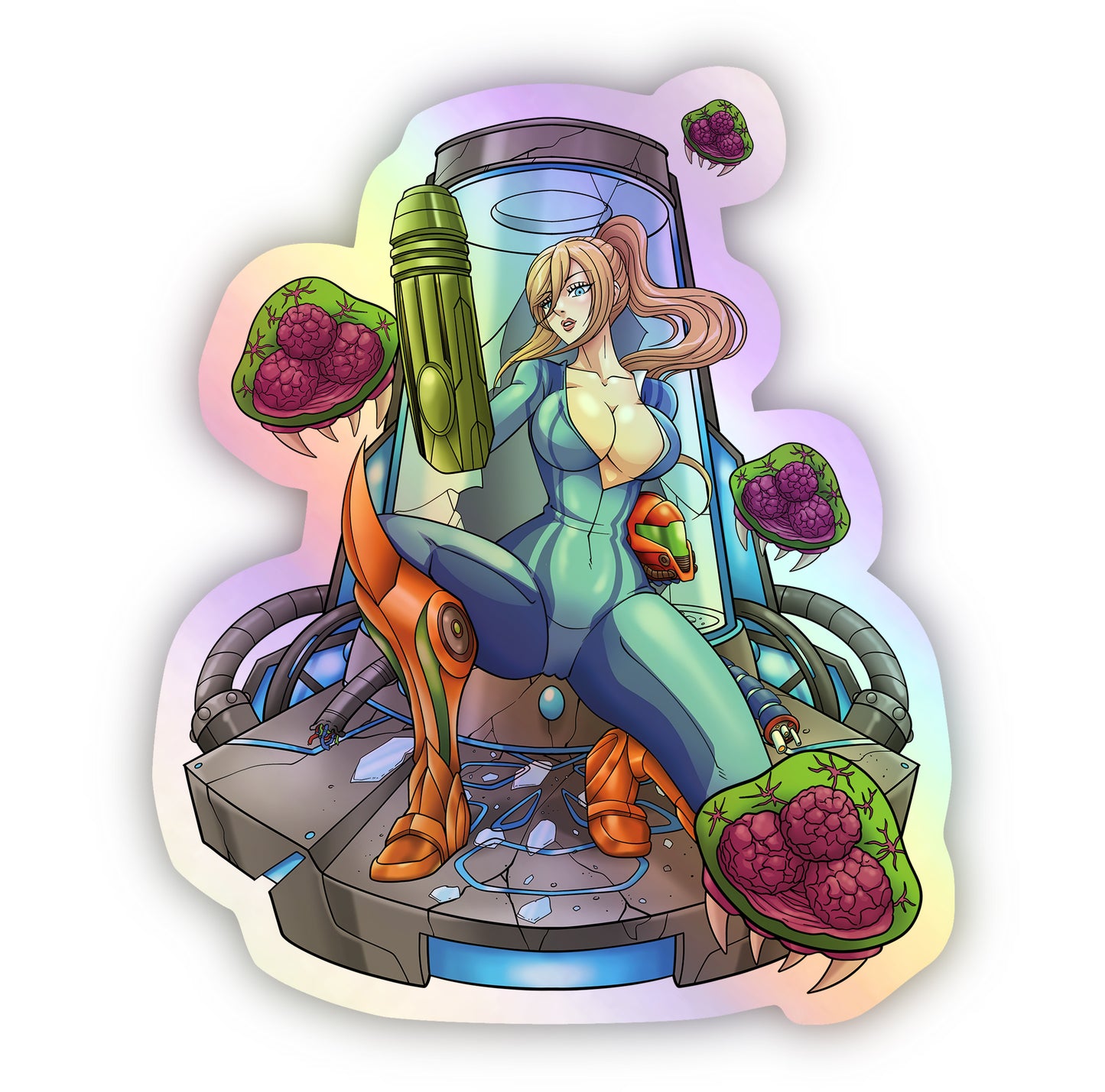 Metroid Zero Mission Holographic Sticker