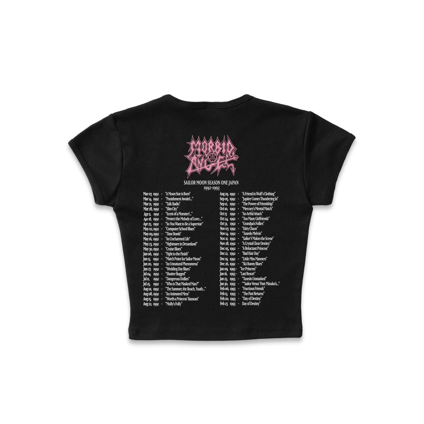 Morbid Angel x Sailor Moon F&B print - LAA Baby Rib Crop Top