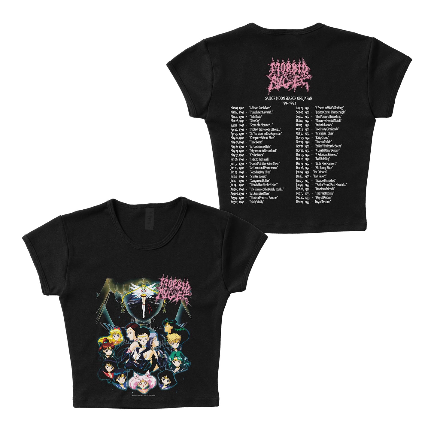 Morbid Angel x Sailor Moon F&B print - LAA Baby Rib Crop Top