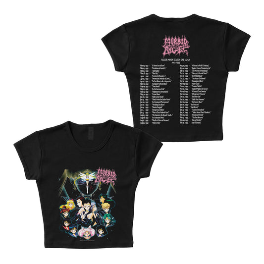 Morbid Angel x Sailor Moon F&B print - LAA Baby Rib Crop Top