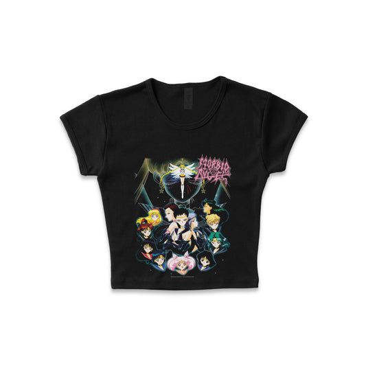 Morbid Angel x Sailor Moon F&B print - LAA Baby Rib Crop Top