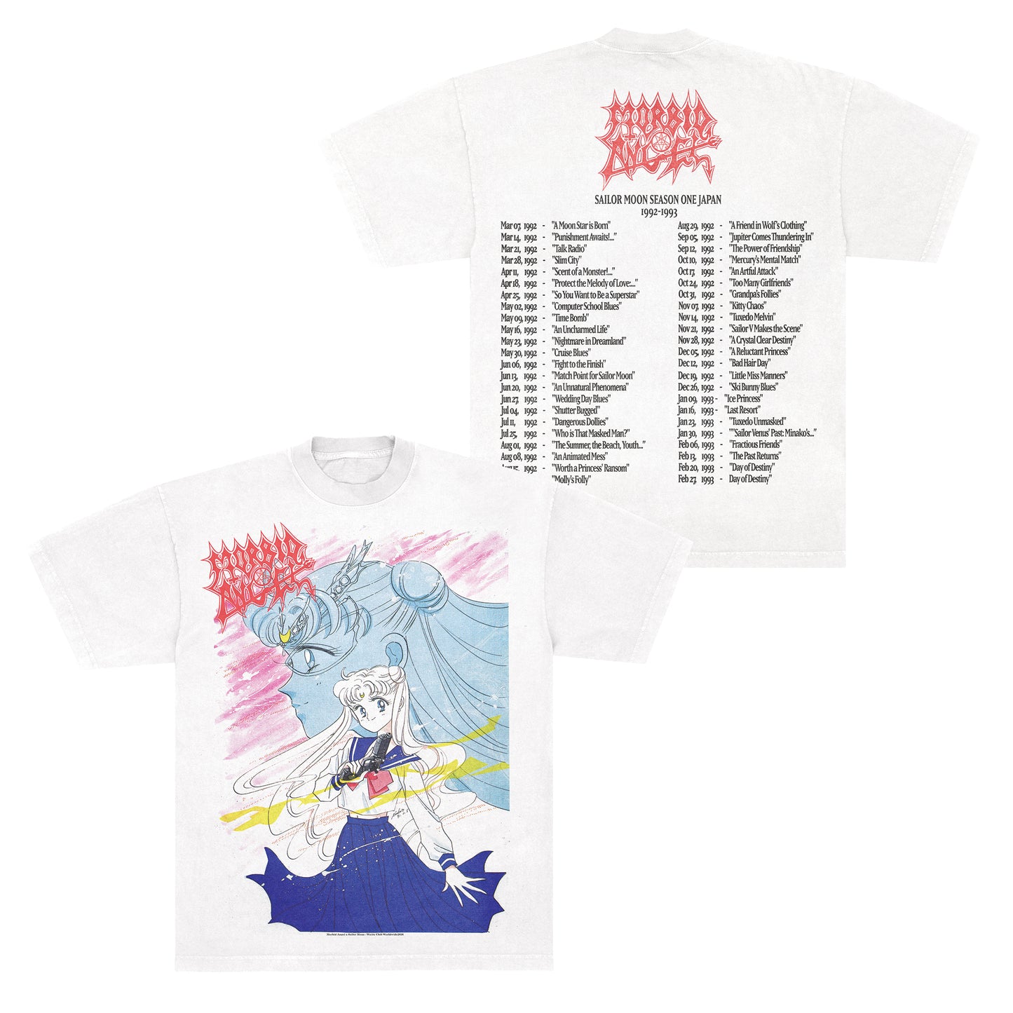 Morbid Angel x Sailor Moon F&B print - LAA 1801 White *Limited*