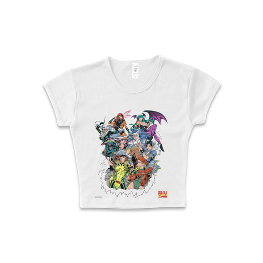 Marvel vs. Capcom Ladies - LAA Baby Rib Crop Top White *Limited*