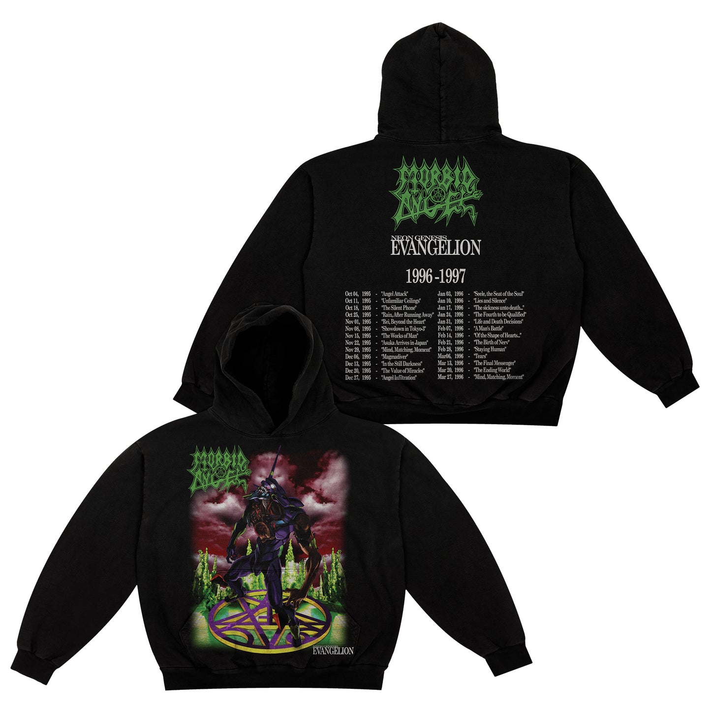 Morbid Angel x Evangelion "Domination" F&B print - Hoodie