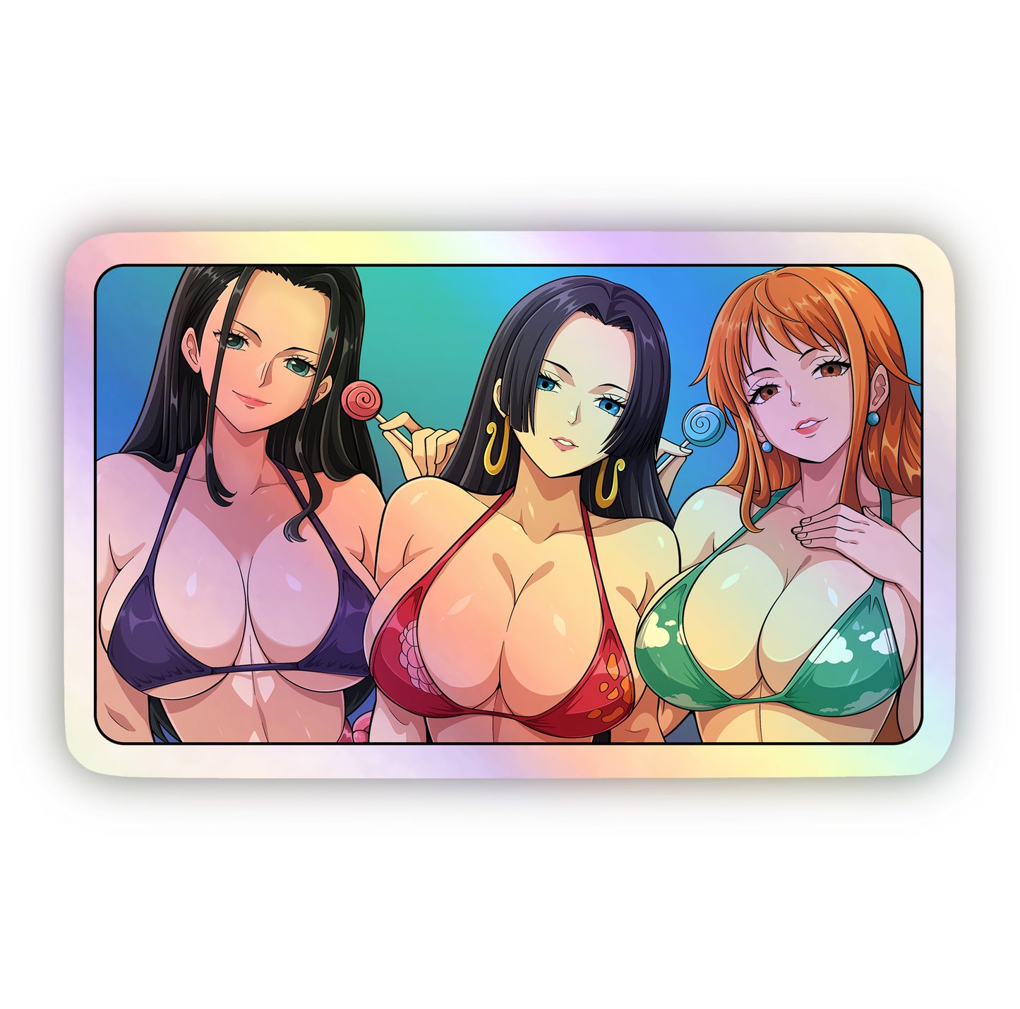 One Piece 3 Girls Holographic Sticker