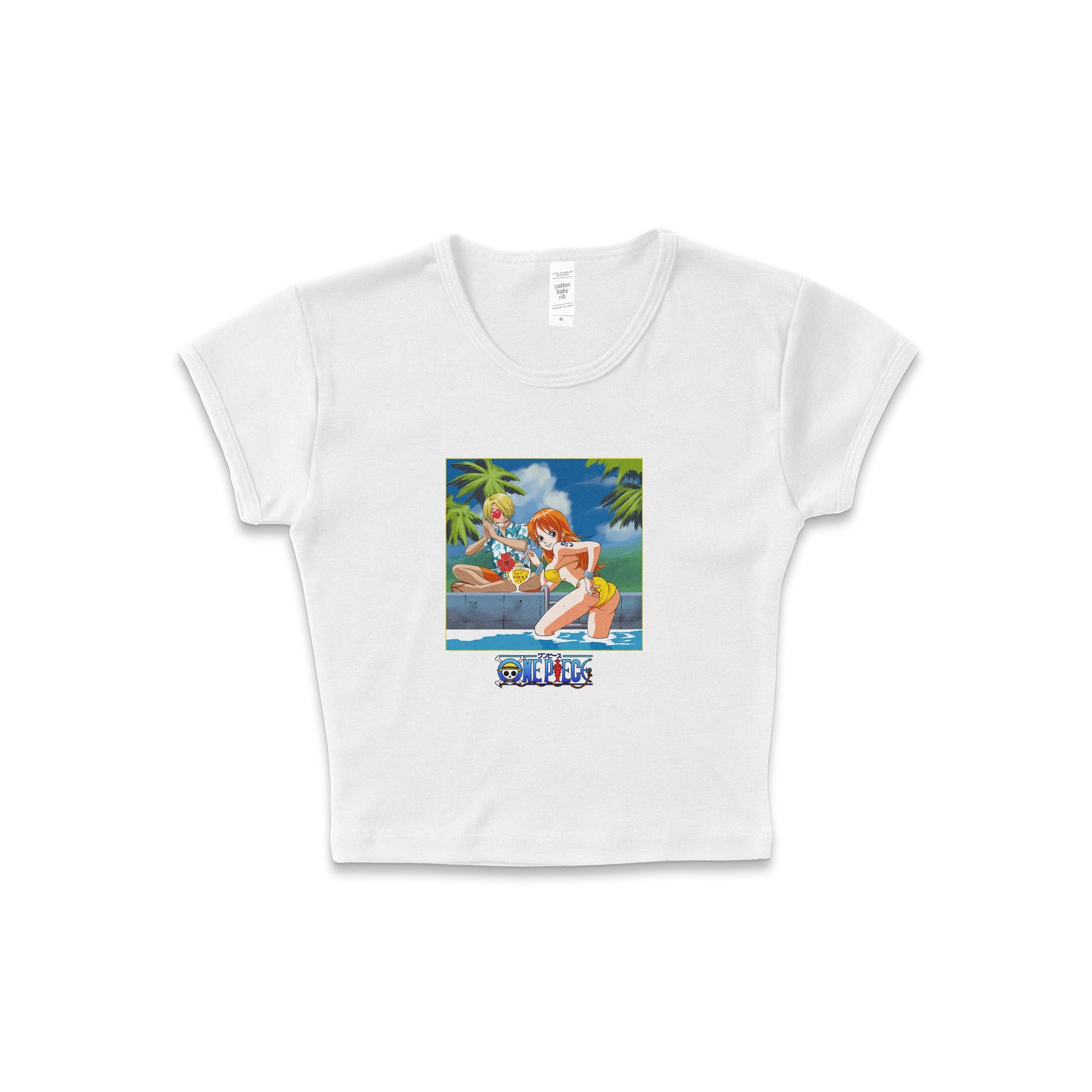 One Piece Nami "Pool Day" - LAA Baby Rib Crop Top White *limited*