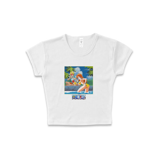 One Piece Nami "Pool Day" - LAA Baby Rib Crop Top White *limited*