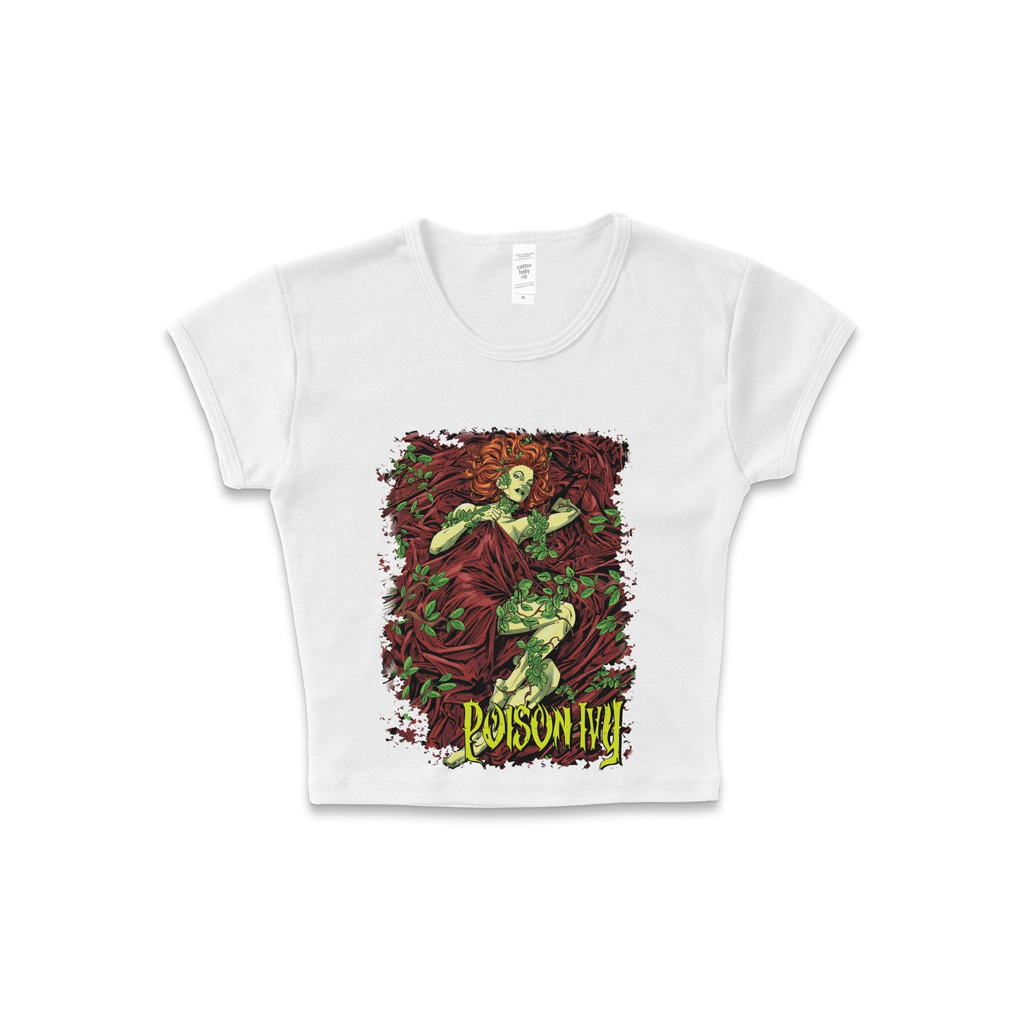 Poison Ivy "Bedding" - LAA Baby Rib Crop Top White *limited*