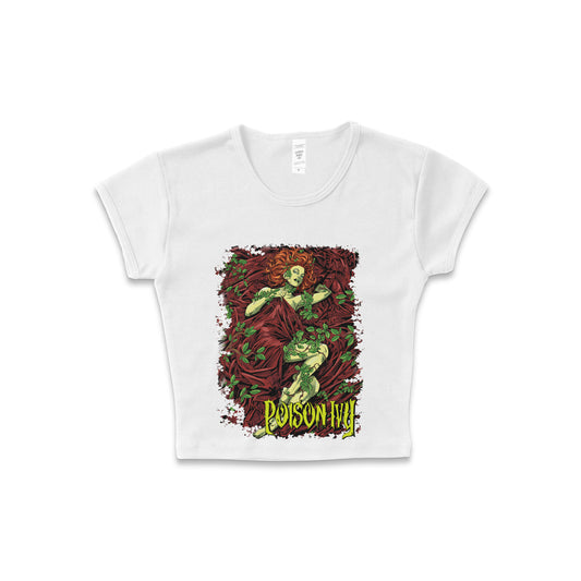 Poison Ivy "Bedding" - LAA Baby Rib Crop Top White *limited*