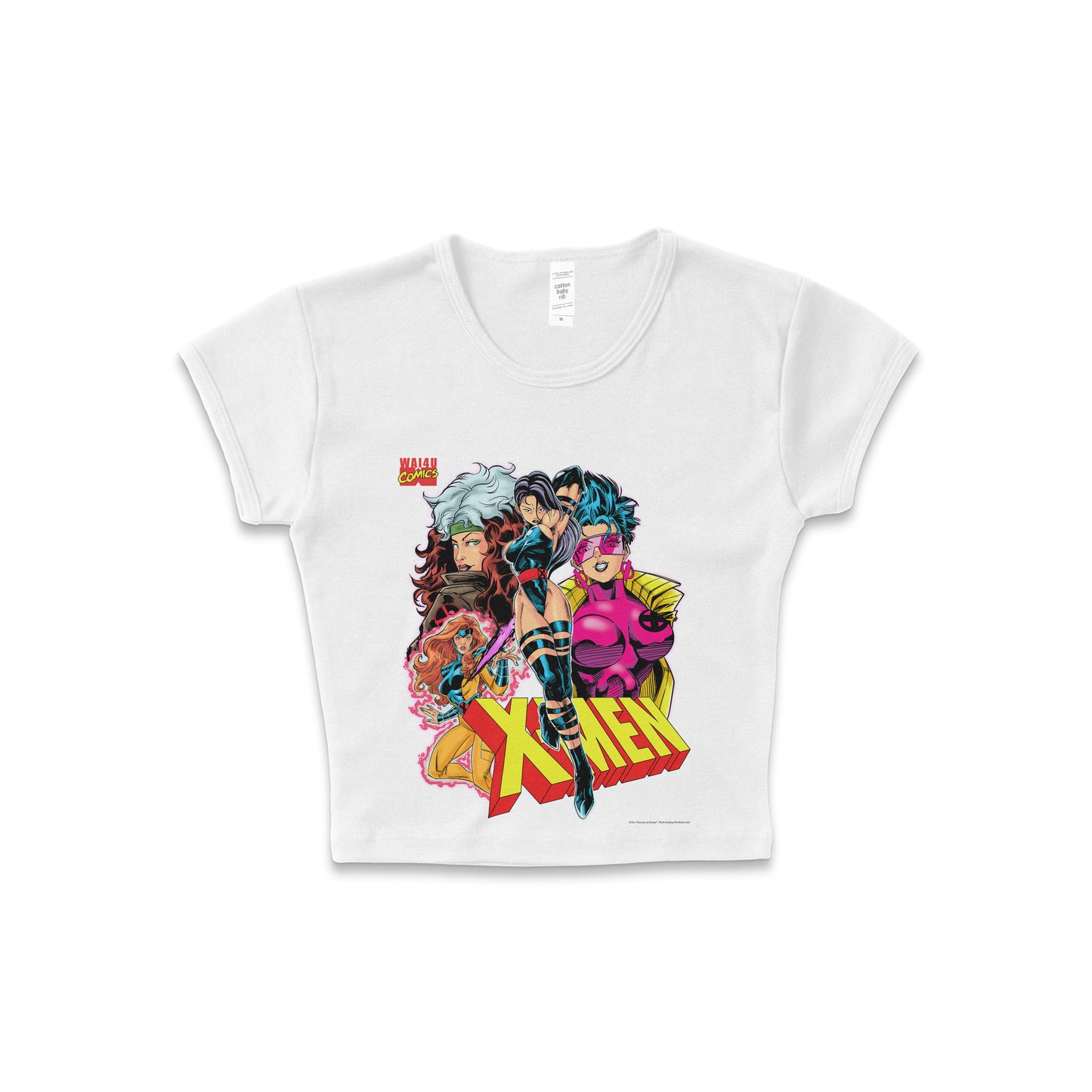 X-Men "Psylocke & Friends" - LAA Baby Rib Crop Top White *Limited*