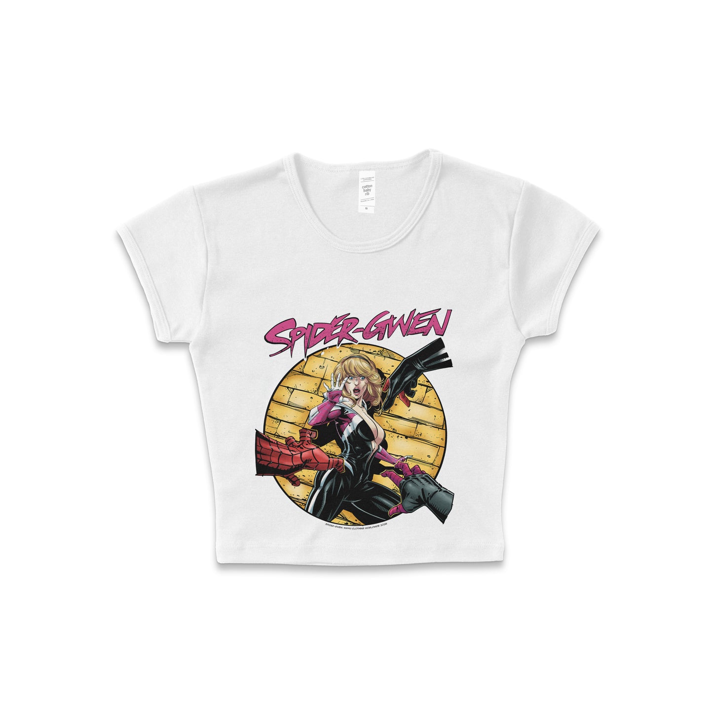 Spider-Gwen - LAA Baby Rib Crop Top White *Limited*