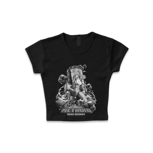 Metroid: Zero Mission Distressed - LAA Baby Rib Crop Top *limited*
