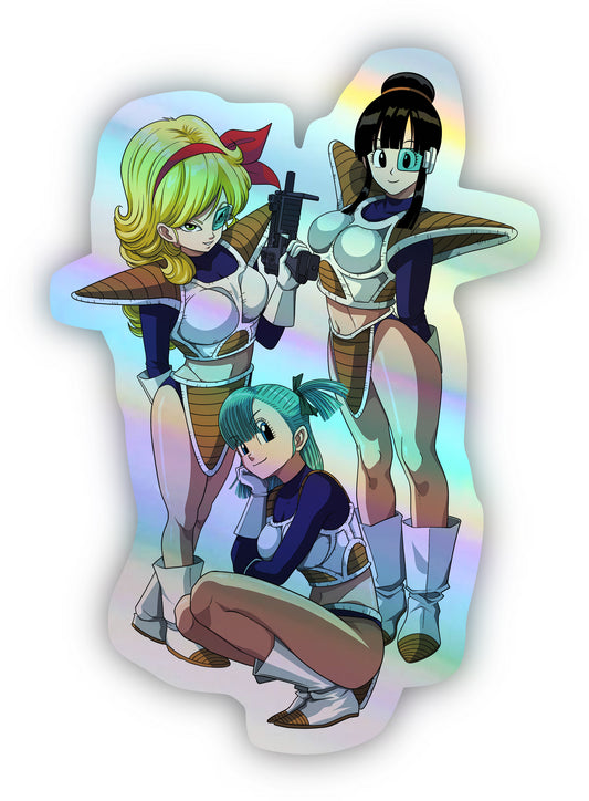 Dragonball Girls Saiyan Mode Holographic Sticker